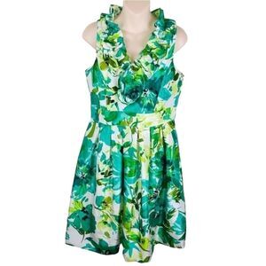 Sandra Darren floral ruffle sleeveless dress 10